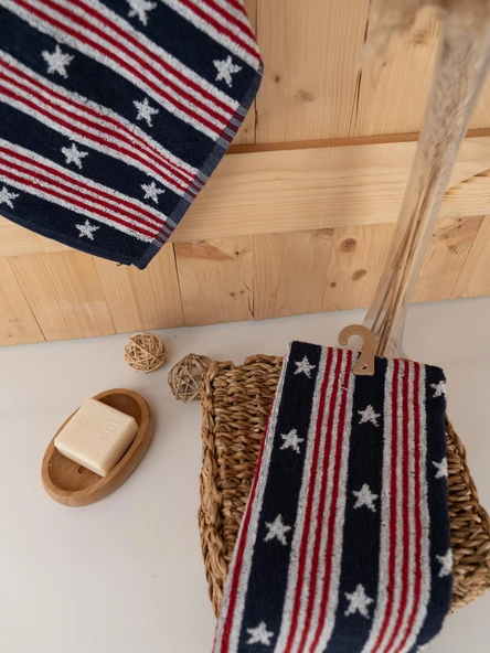 Pamuklu 2'li 40x66 cm Modern Desenli Renkli Havlu Seti Baveno - Resim 9