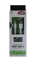 Elba Elb38-L1 1,5Mt  iPhone Lightning Beyaz 3A Hızlı Şarj Kablosu - Resim 2