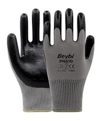 Beybi Nitril Poly Pn810 10 Beden Gri-Siyah 12li Eldiven - Resim 2