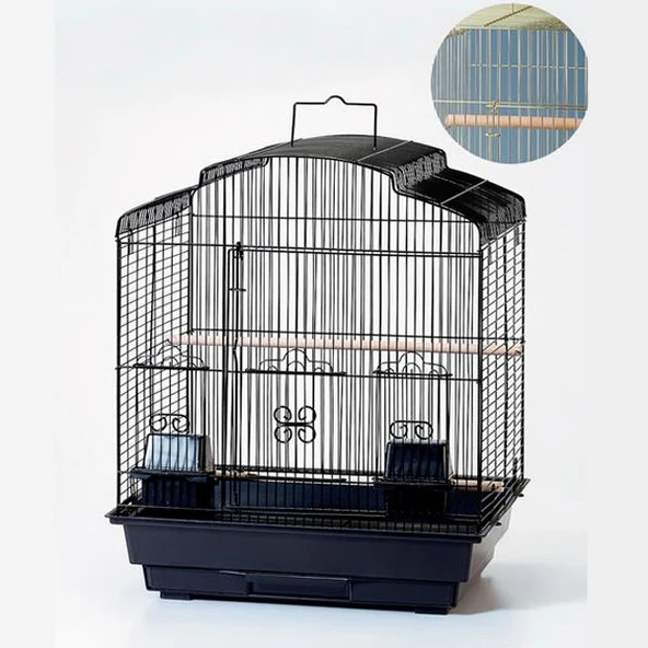 QH 81703-P Papağan Kafesi Pirinç 46x35x56Cm