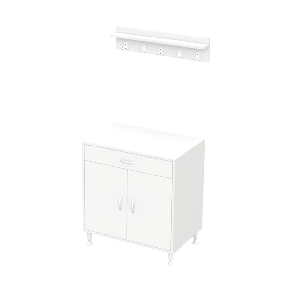 Modilayn DOQU (XL) Set Ocak Altı Dolap 70x88x48 cm, Çekmeceli, Kapaklı, Tüp Bölmeli Ve Baharat Raflı - 10