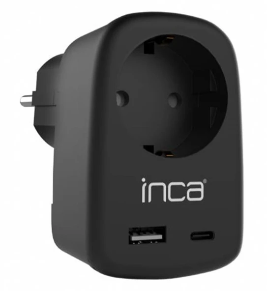 INCA IPW-42SY TYPE-C+ USB-A Giriş Soketli Duvar Prizi - 1