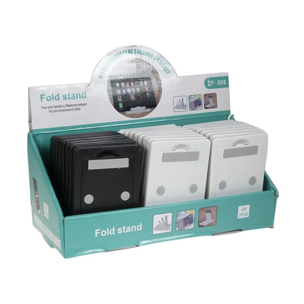 Avec ZF-806 24lü Karton Stanlı Ayarlanabilir Telefon Standı (Siyah-Beyaz) - Resim 2