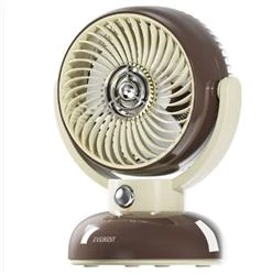 Everest EFN12 Kahve 1200mAh 3 Hız Kademe Led Işıklı Retro Masaüstü Usb Fan - 4