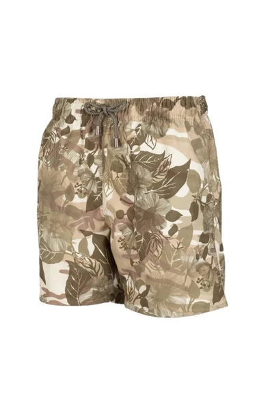 Exuma Unisex Haki Renk Desenli Deniz Şort ürün görseli