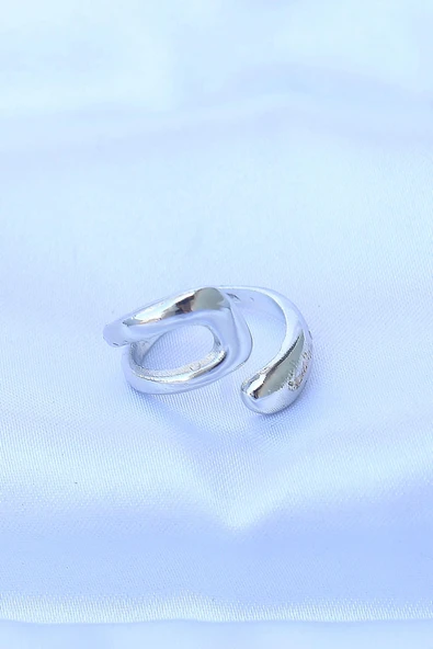 CEYLAN ADAM Pirinç Gümüş Renk Ayarlanabilir Yüzük - Resim 2