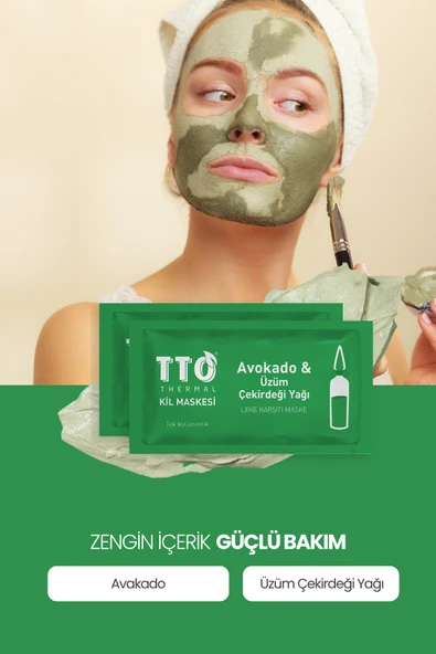 TTO THERMAL Avokado ve Üzüm Çekirdeği Yağ İçern Kil Maskesi - Resim 2