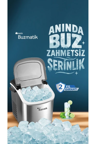 Aura Buzmatik Taşınabilir 12 Kg Kapasiteli Buz Makinesi ürün görseli