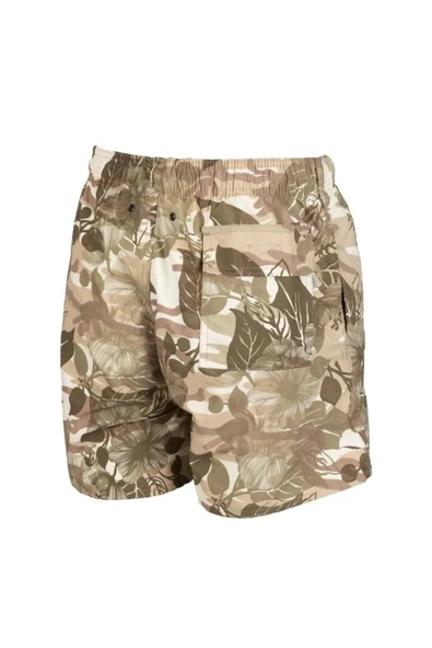 Exuma Unisex Haki Renk Desenli Deniz Şort - Resim 2