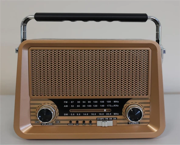 Everton Rt-756  Bluetooth Fm-Usb-Tf-Aux Şarjlı Nostaljik Radyo - Resim 2