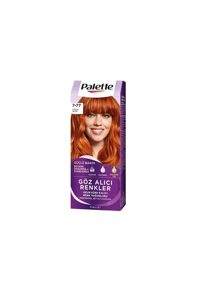 Palette Göz Alıcı Renkler Saç Boyası 7-77 Yoğun Bakır 50 ml - 1