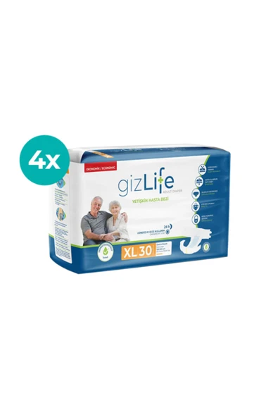 Gizlife Bel Bantlı Yetişkin Hasta Bezi Xlarge 120 Adet - 1