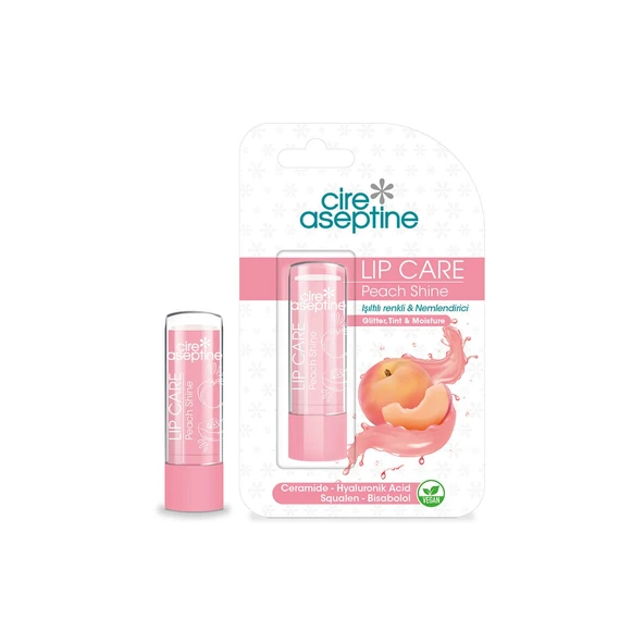 CİRE ASEPTİNE PEACH SHİNE DUDAK BAKIM KREMİ 4.5 G ürün görseli 1