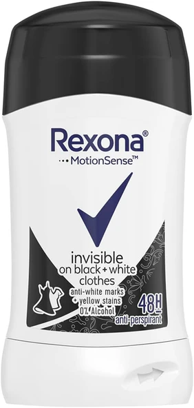Rexona MotionSense Kadın Stick Deodorant Invisible On Black+White Clothes 48 Saat Etkili 50 g ürün görseli