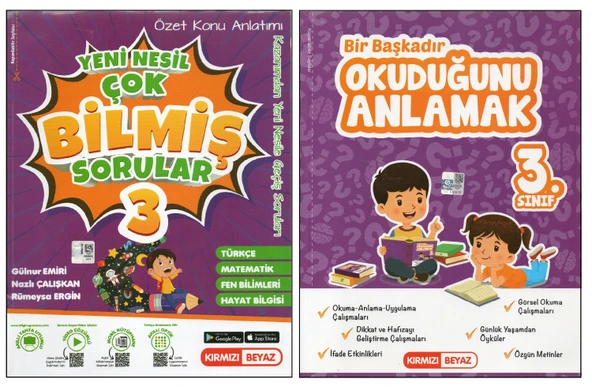 KIRMIZI BEYAZ 3. SINIF ÇOK BİLMİŞ S.+OKUDUĞUNU ANLAMAK (2 KİTAP)