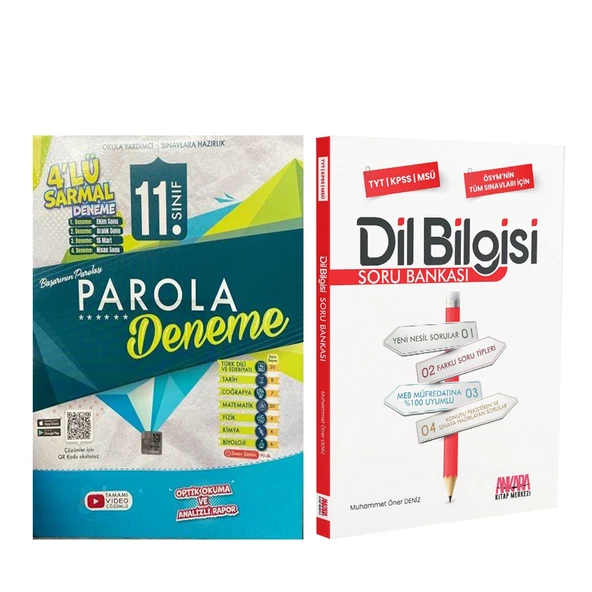 Evrensel İletişim 11. Sınıf Sarmal 4 lü Deneme ve AKM Dil Bilgisi Soru Bankası Seti 2 Kitap ürün görseli 1
