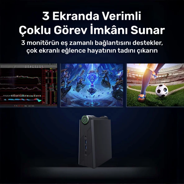 RaXius Momentum DS-R5.66H003 Ryzen5 6600H 8GB 1TBSSD FreeDOS Mini PC - Resim 5