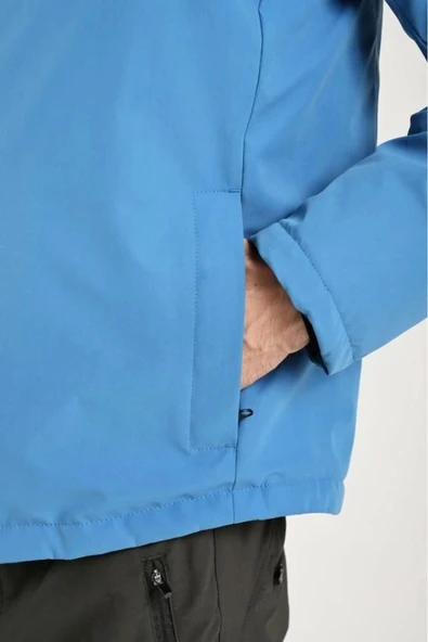 Exuma 2311142 Erkek Yağmur Rüzgar Geçirmez Turkuaz Mont - Resim 5