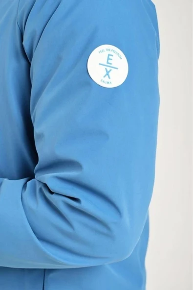 Exuma 2311142 Erkek Yağmur Rüzgar Geçirmez Turkuaz Mont - Resim 6