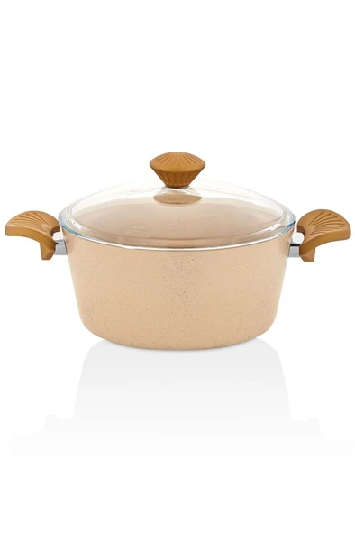 Taç Maxx Cook Krem 7 Parça Granit Tencere Seti