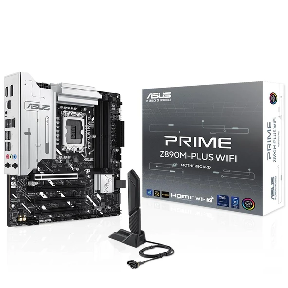 Asus Prime Z890M-PLUS WIFI 7600MHz OC Wi-Fi 7 DDR5 Soket 1851 M.2 HDMI DP mATX Anakart ürün görseli 1