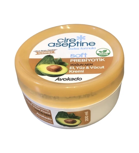 CİRE ASEPTİNE SOFT PREBİYOTİK AVOKADO EL, YÜZ VE VÜCUT KREMİ 200 ML