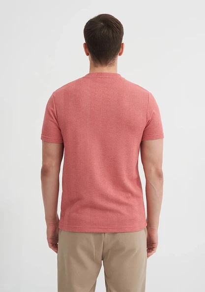 CAZADOR Gül Kurusu Erkek Bisiklet Yaka T-shirt - Resim 3