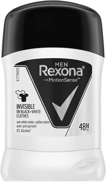 Rexona Men Erkek Anti-Perspirant Stick Deodorant Invisible Black And White 50 ml 1 Adet ürün görseli