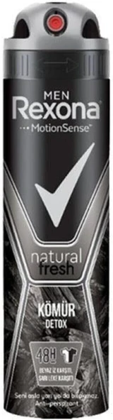 Rexona Men Erkek Sprey Deodorant Natural Fresh Kömür Detox Ter Kokusuna Karşı Koruma 150 ml ürün görseli