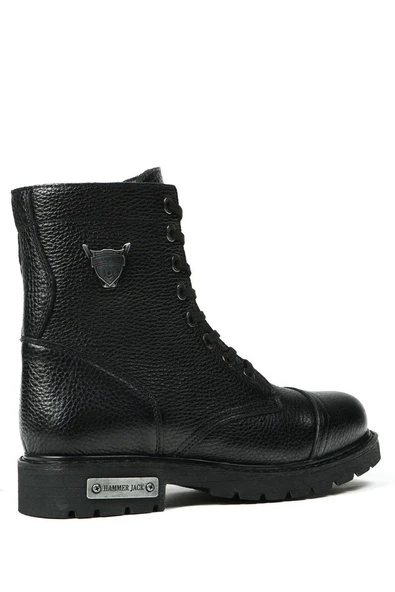 Hammer Jack Hakiki Deri Siyah Floter Erkek Bot - Resim 4
