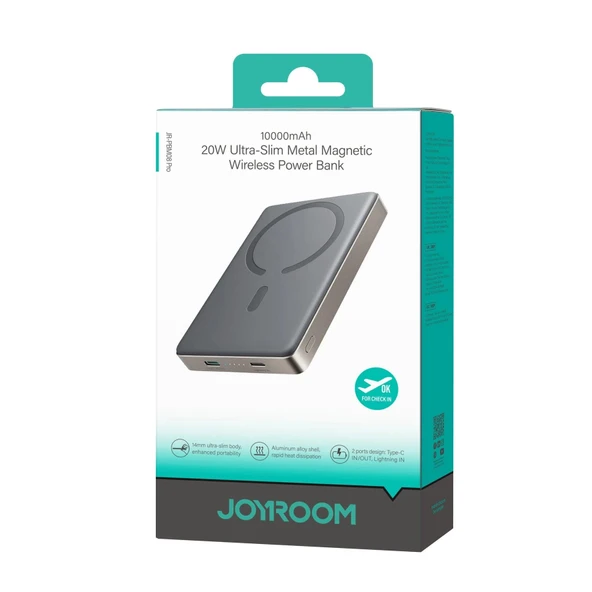 Joyroom 20W Ultra-Slim Metal MagSafe Kablosuz Ve Kablolu 20W Hızlı Şarj Power Bank 10.000mAh - Resim 4
