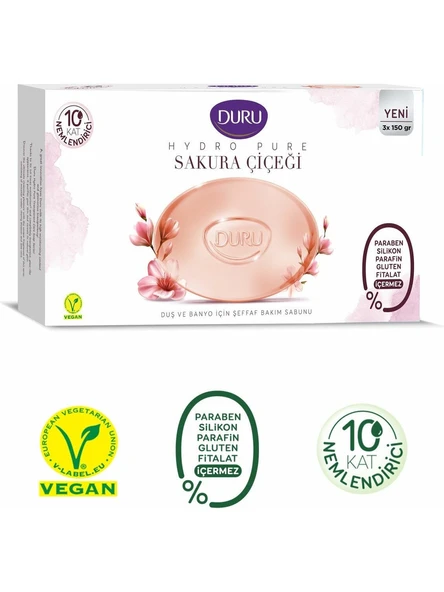 Duru Hydro Pure Sabun 450gr Sakura Çiçeği 3lü Avantaj Paket - 4