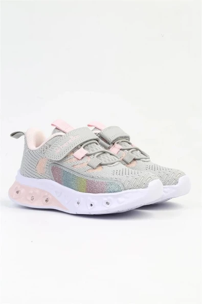 Benetton Kız Çocuk Işıklı Spor Ayakkabı Gri BNI-10124 - 2