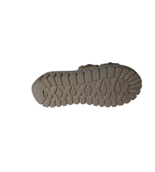 YAZKIŞ Kadın Siyah Ten Üzeri Püsküllü Renkli Boncuklu 5cm Rahat Taban Terlik - Resim 10