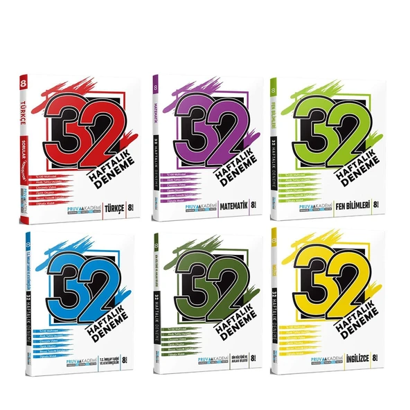 Pruva Akademi 8.Sınıf 32 Haftalık Deneme Seti 6 Kitap ürün görseli