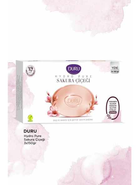 Duru Hydro Pure Sakura Çiçeği 3 Adet x 150 gr Sabun 450 gr - 3
