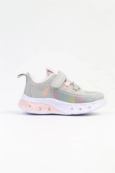 Benetton Kız Çocuk Işıklı Spor Ayakkabı Gri BNI-10124