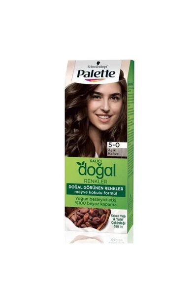 Palette Kalıcı Doğal Renkler Saç Boyası 5-0 Açık Kahve 50 ml - 1