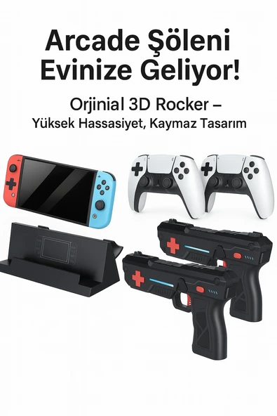 Taşınabilir Retro Atari, Oyun Konsolu, IPS 7 Inç Geniş Ekran, 2 Kol, 2 Tabanca 20.000'DEN Fazla Oyun