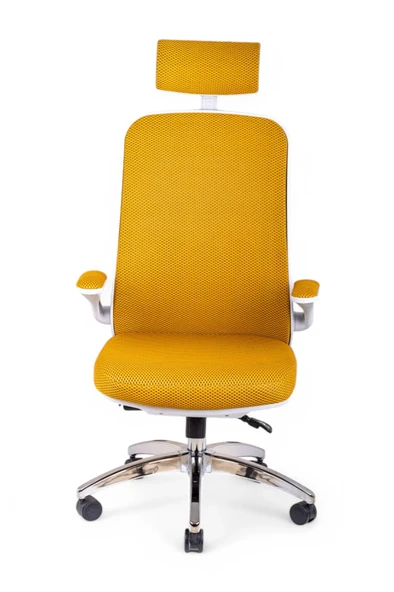 Silva Sarı Fileli Krom Beyaz Yönetici Koltuğu - 2