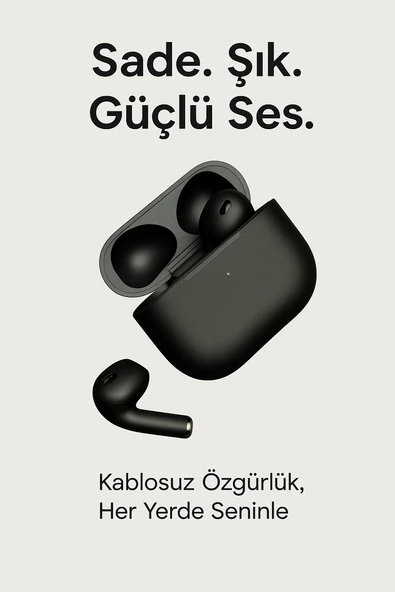 Siyah 4. Nesil Air Bluetooth Kulaklık Bütün Cihazlara Tam Uyumlu Kılıf Ve Taşıma Ipi Hedyeli - 5
