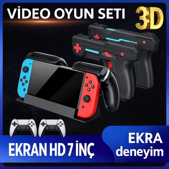 Taşınabilir Retro Atari, Oyun Konsolu, IPS 7 Inç Geniş Ekran, 2 Kol, 2 Tabanca 20.000'DEN Fazla Oyun - 4