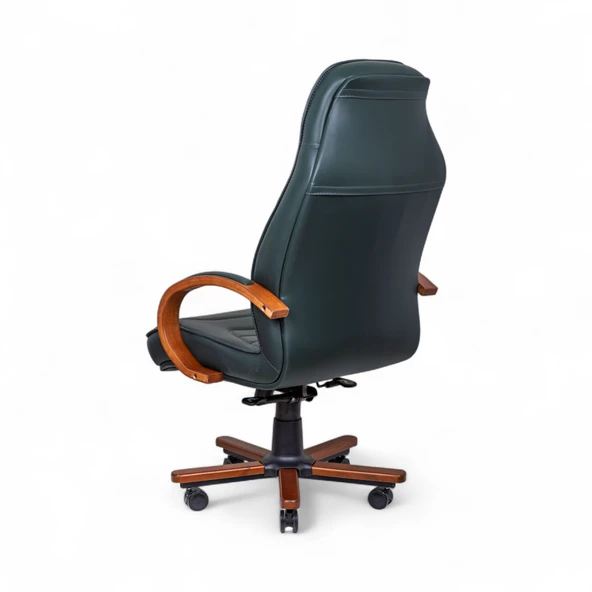 Salvador Yeşil Deri Makam Koltuğu - 3