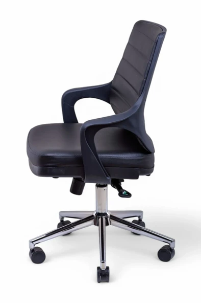 Vinasa Black Deri Çalışma Koltuğu - Resim 4