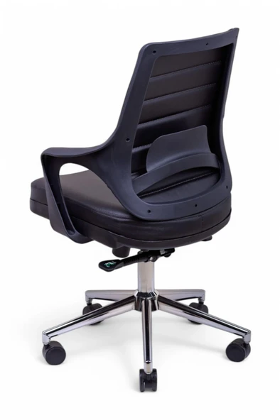 Vinasa Black Deri Çalışma Koltuğu - Resim 5