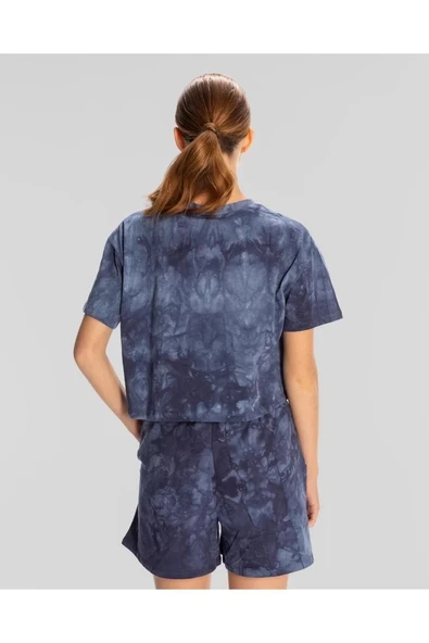 Kappa Authentic Rosemary T-shirt Kadın Mavi Regular Fit Tişört - 5