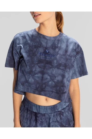 Kappa Authentic Rosemary T-shirt Kadın Mavi Regular Fit Tişört - 3