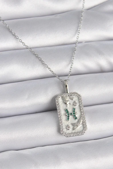 CEYLAN ADAM 316L Çelik Gümüş Renk Zincir Balık Burcu Zirkon Taşlı Kadın Kolye