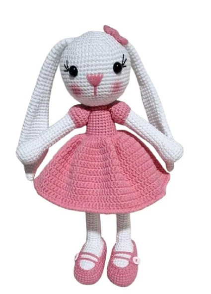 Şirin Uzun Kulak Tavşan Uyku Arkadaşı Amigurumi Organik Oyuncak ürün görseli 1