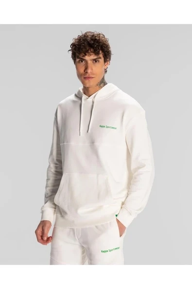 Kappa Authentic Theo Erkek Beyaz Regular Fit Hoodie - 2